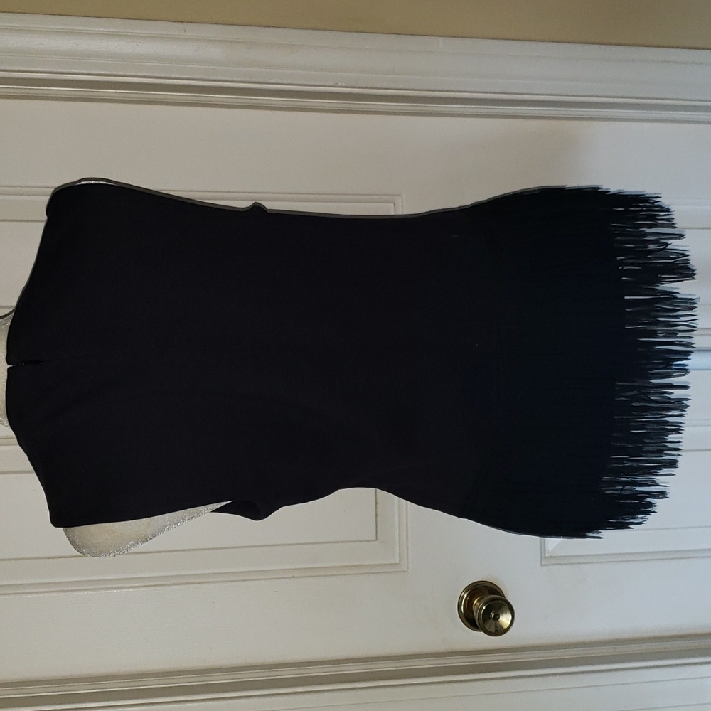 J. Crew Black Sleeveless Tiered Frindge Top Tank - Picture 9 of 16